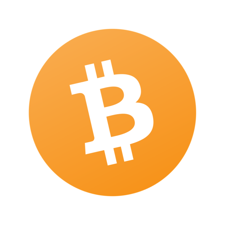 the bitcoin logo on an orange circle