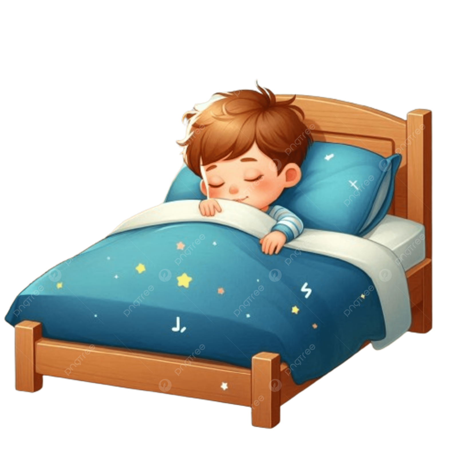 a little boy sleeping in his bed
