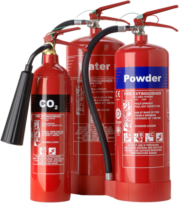 two fire exors, one red and one black