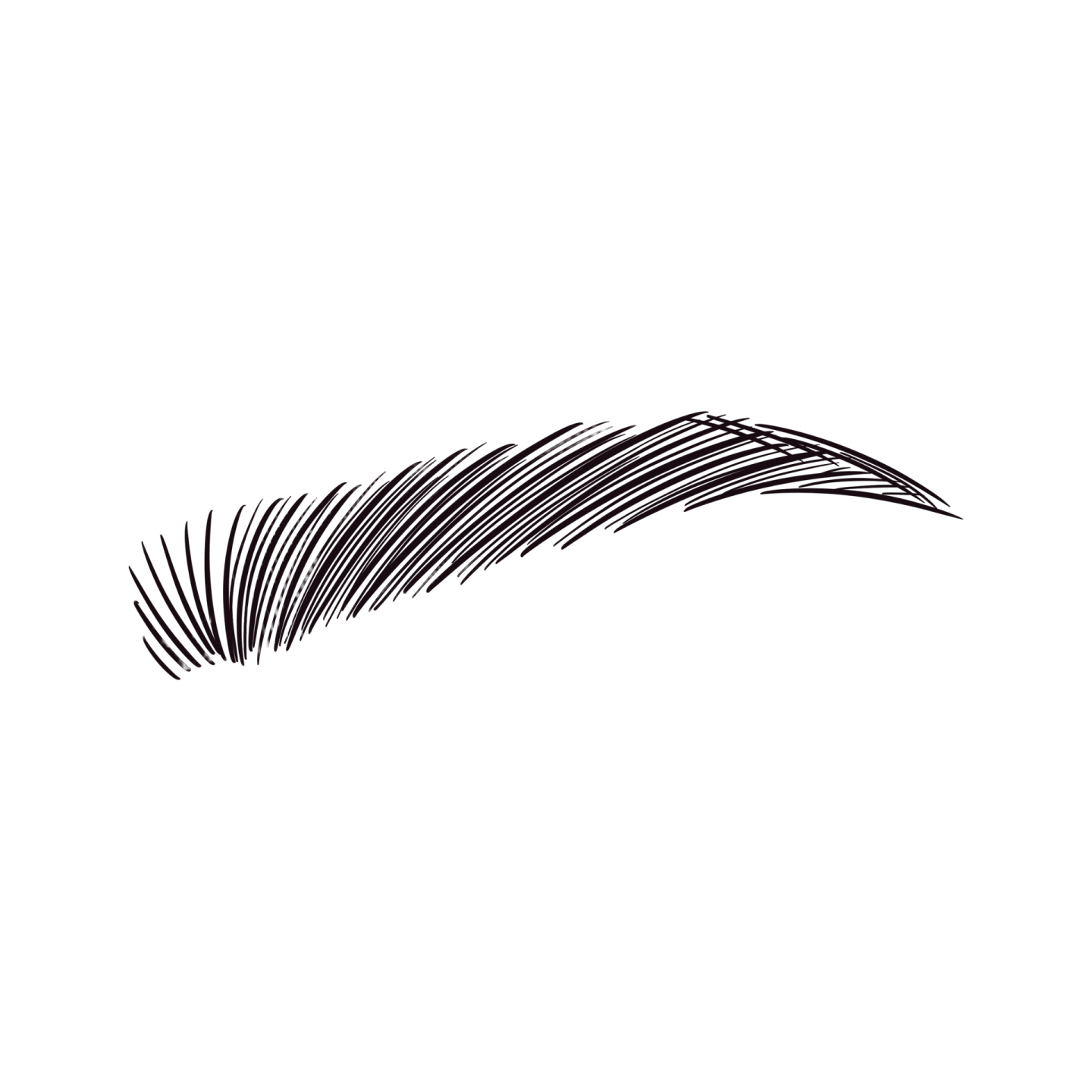 a black and white drawing of a long eyelashes