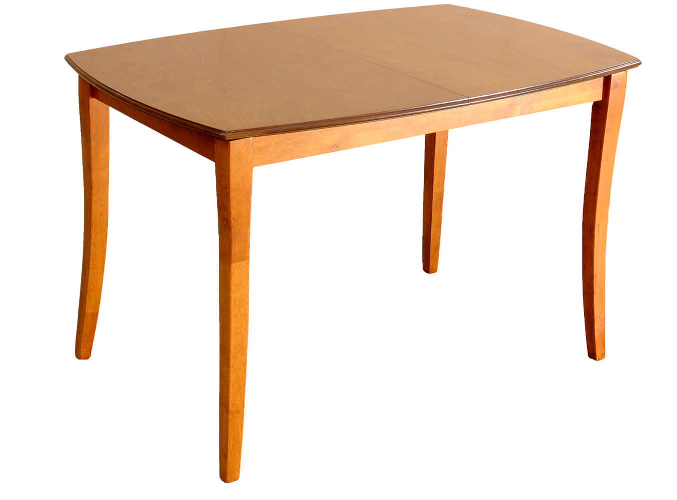 a small wooden table on a white background