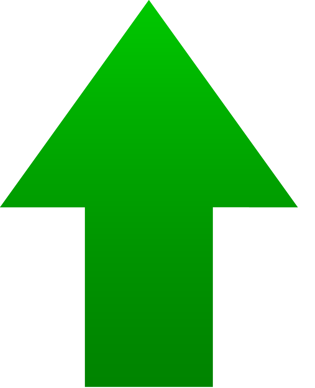 a green arrow pointing up