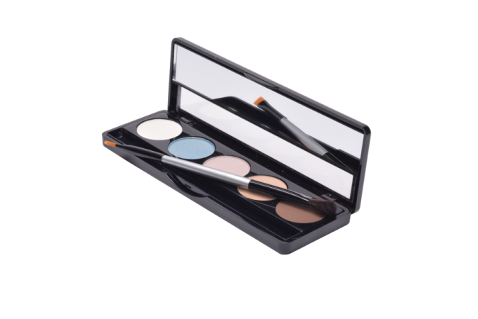 makeup kit with mirror and brush