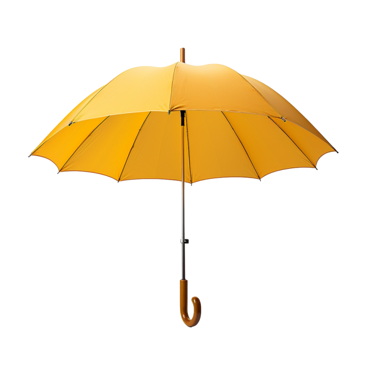 a yellow umbrella on a white background