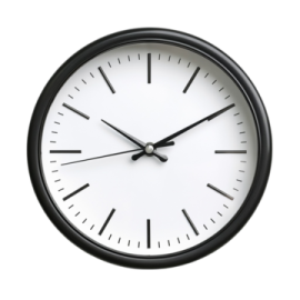 a clock on a white background