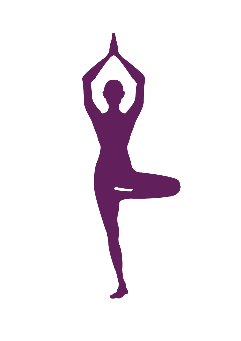 a silhouette of a woman doing yoga