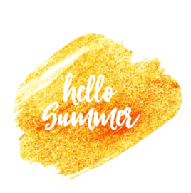 the words hello summer on a white background
