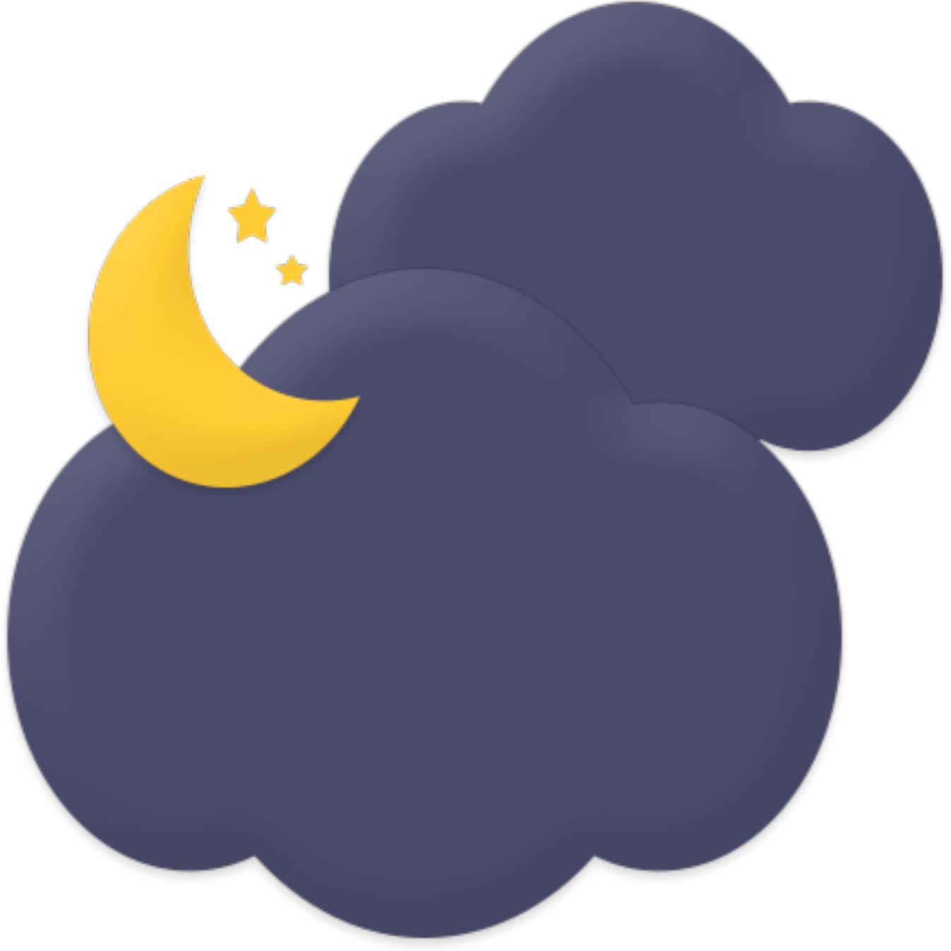 a cloud with a crescent on top of it