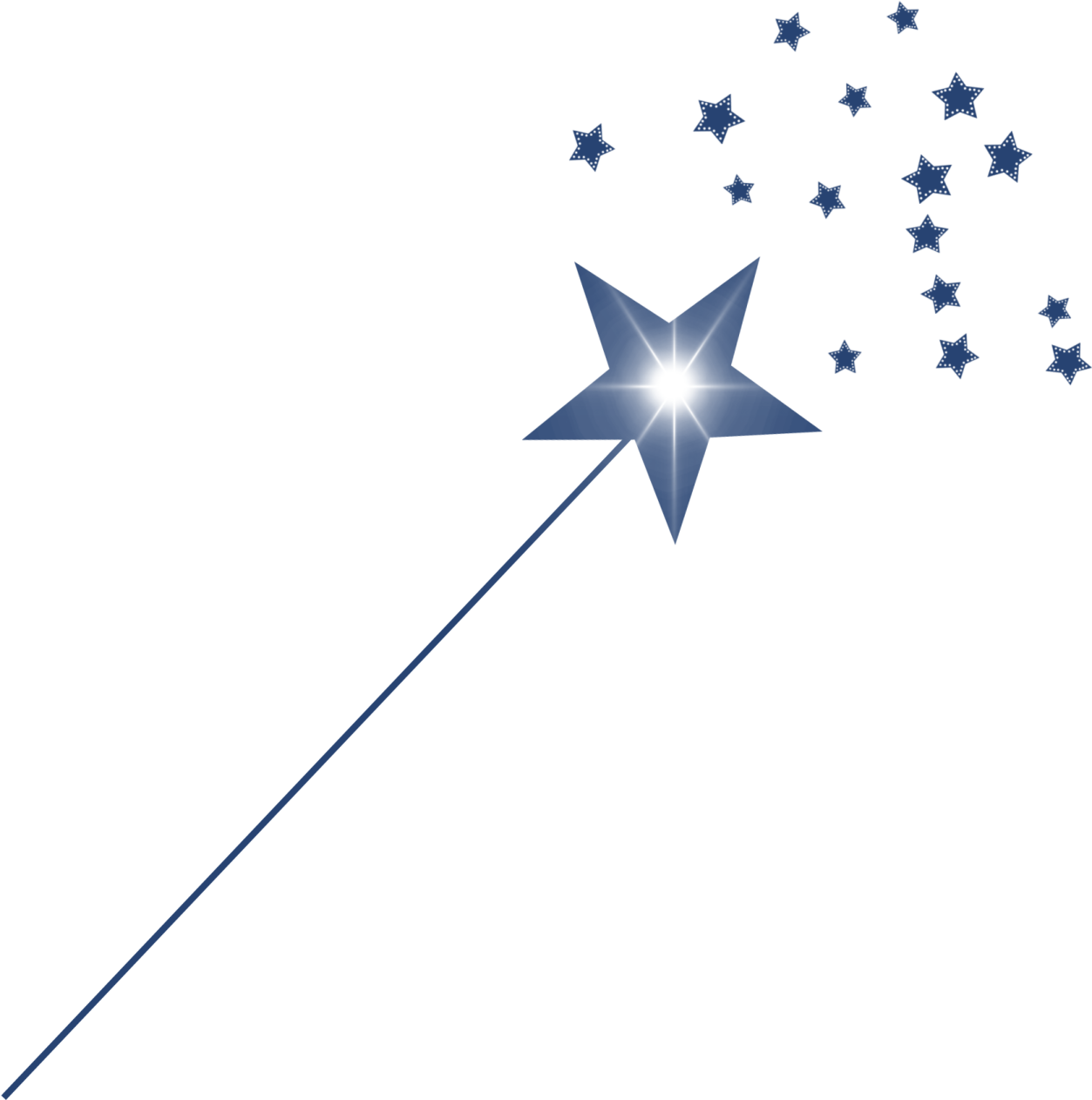 a blue and white star on a white background