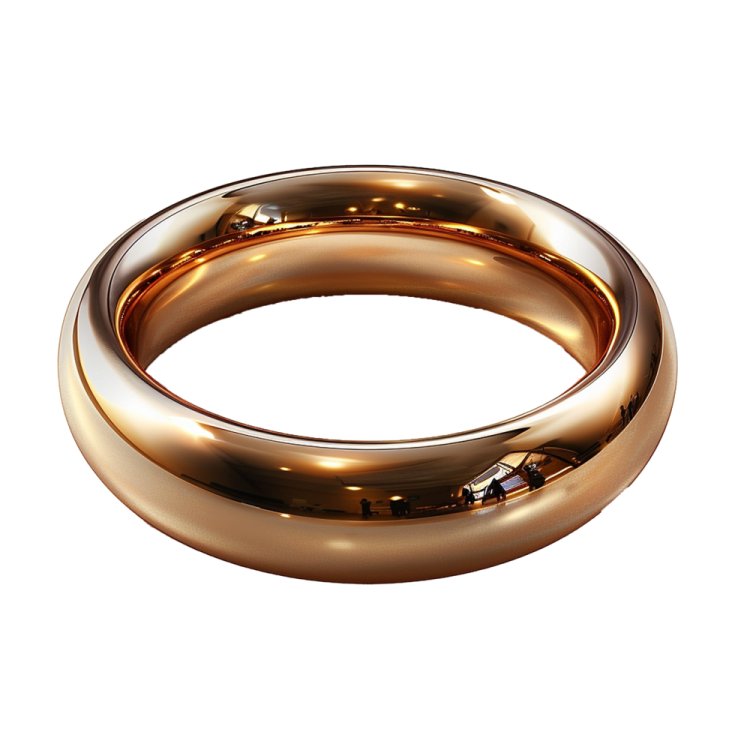 a gold ring on a white background