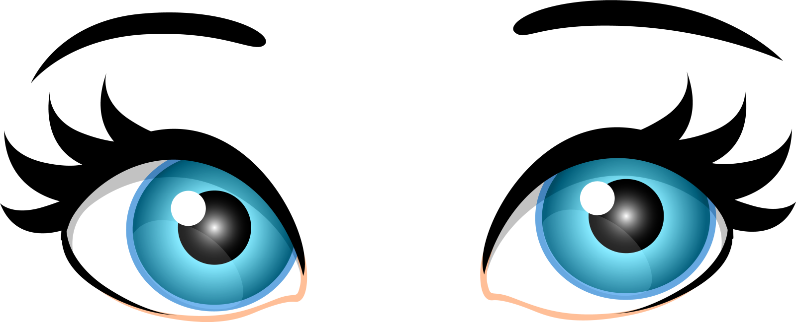 an eye with blue eyes and black eyelashes