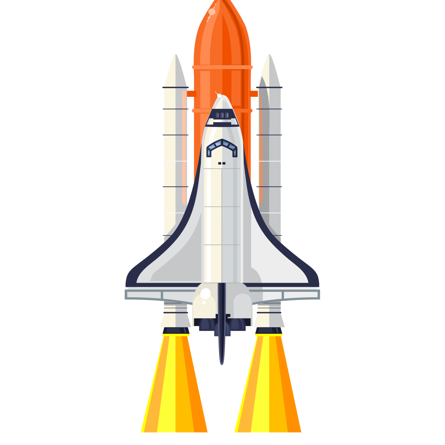 a rocket with two rockets on it