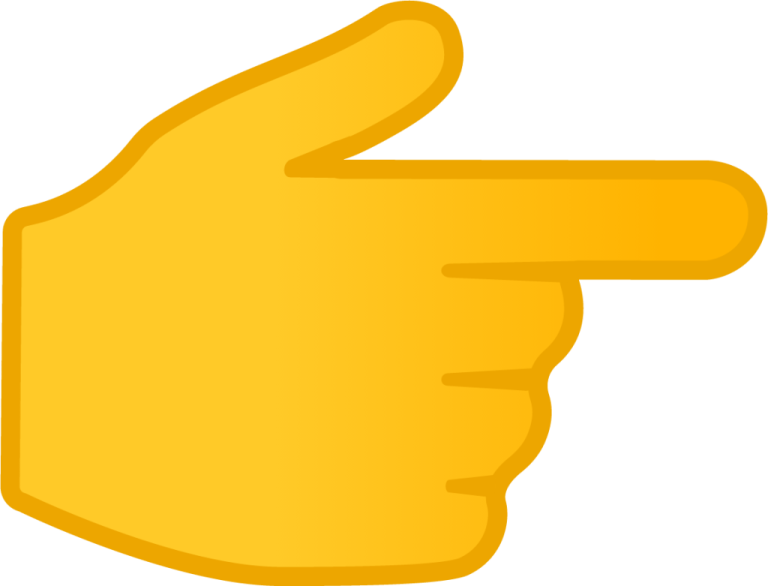 a yellow hand pointing to the right