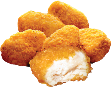 chicken nus on a white background
