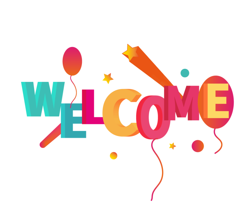 a welcome sign with balloons and stars