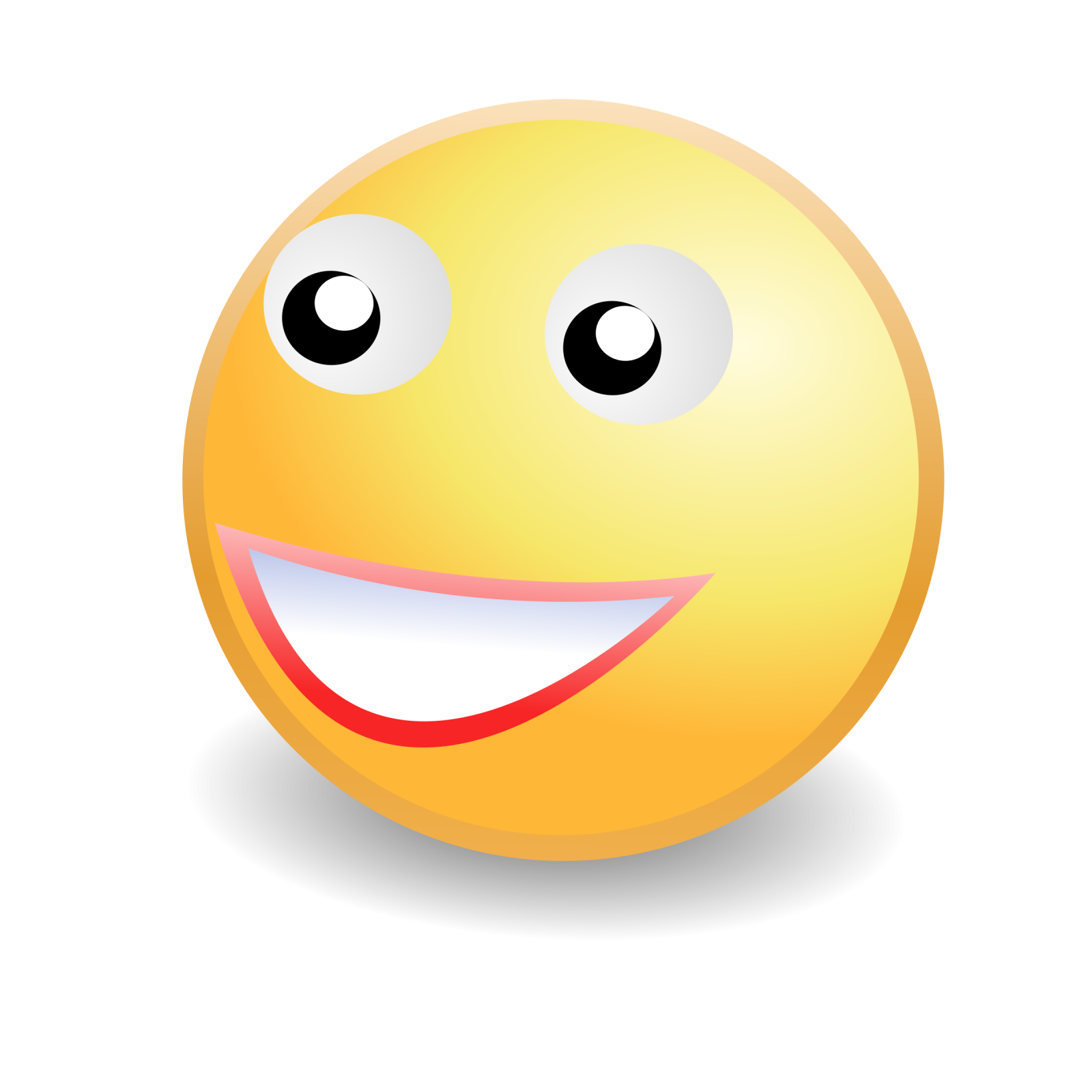 a yellow smiley face with a big smile