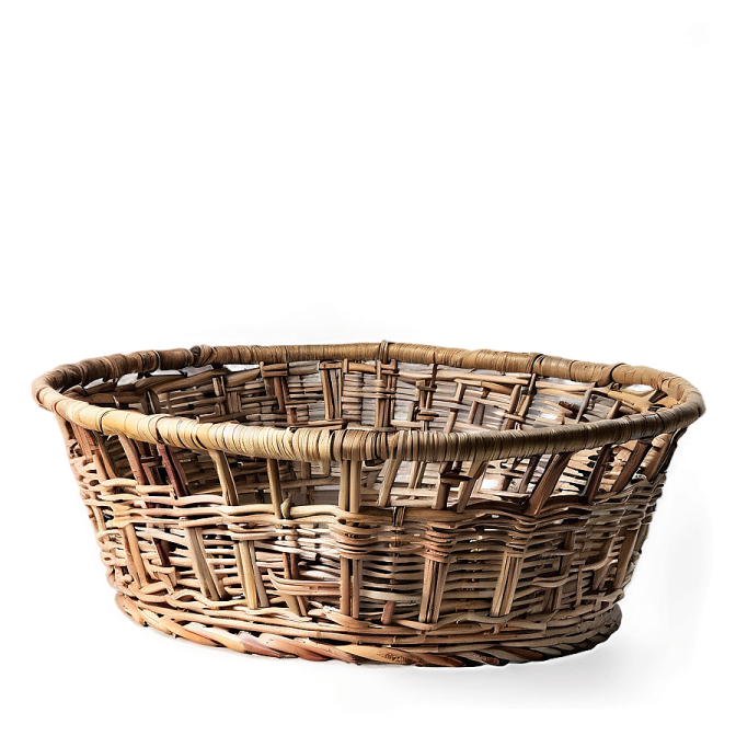a wicker basket on a white background