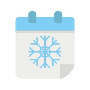 a calendar with snowfl on it