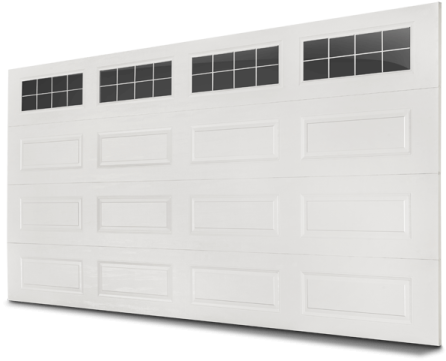a white garage door