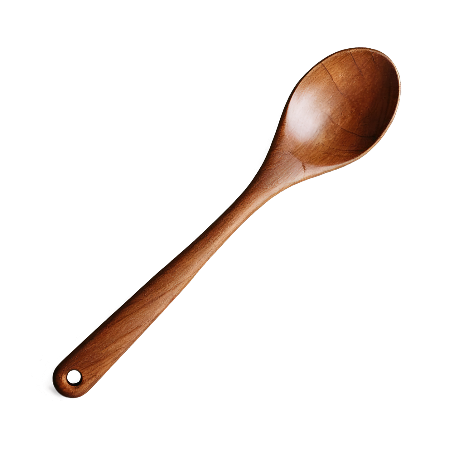 a wooden spoon on a white background