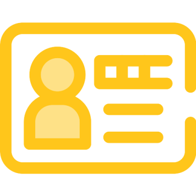 a yellow icon of a person's identification card