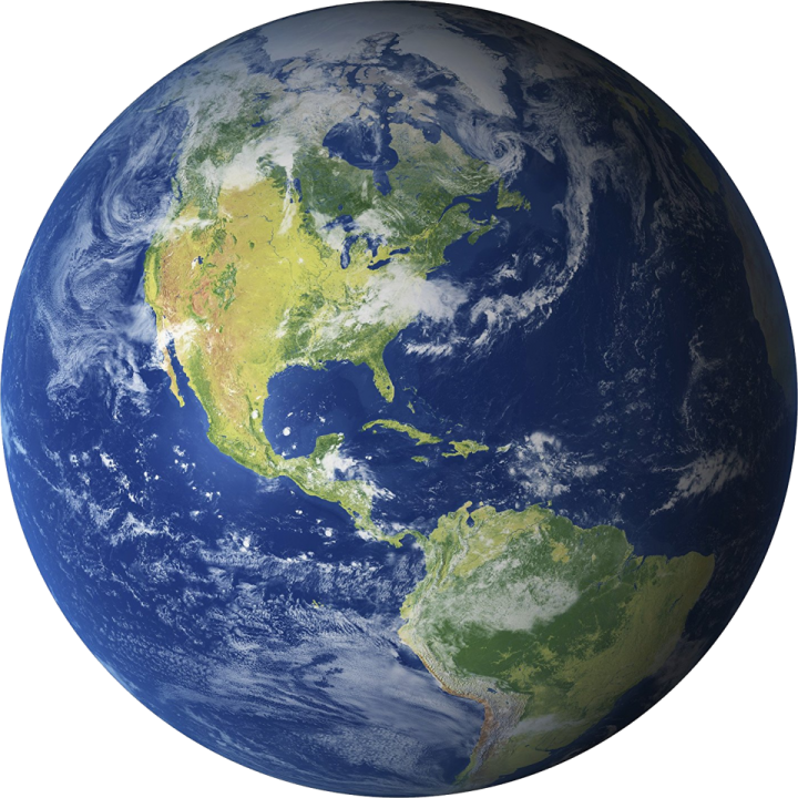 the earth with a white background