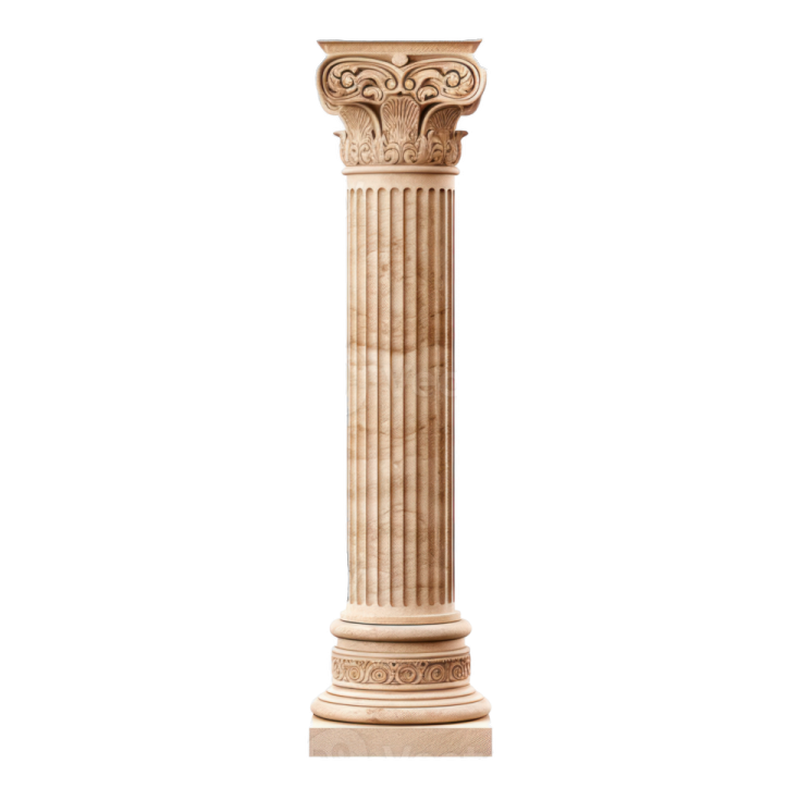 a marble column on a white background