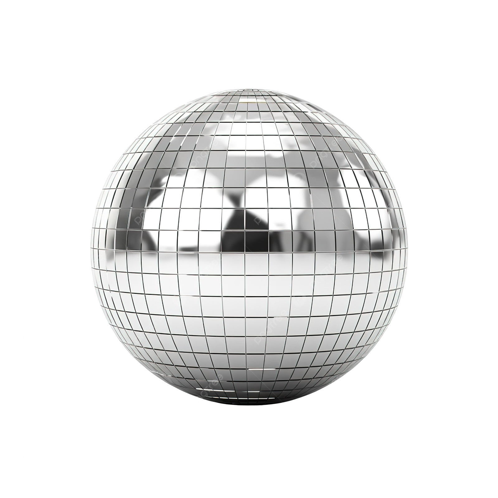 a mirror ball on a white background