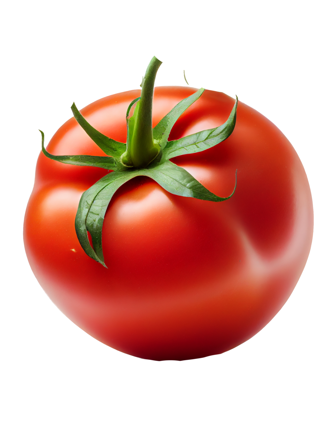 a close up of a tomato on a white background