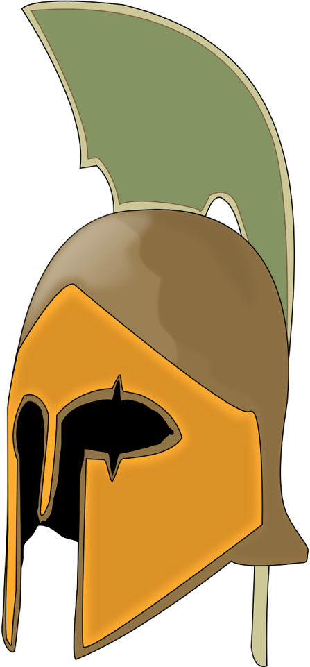 an illustration of a spartan helmet