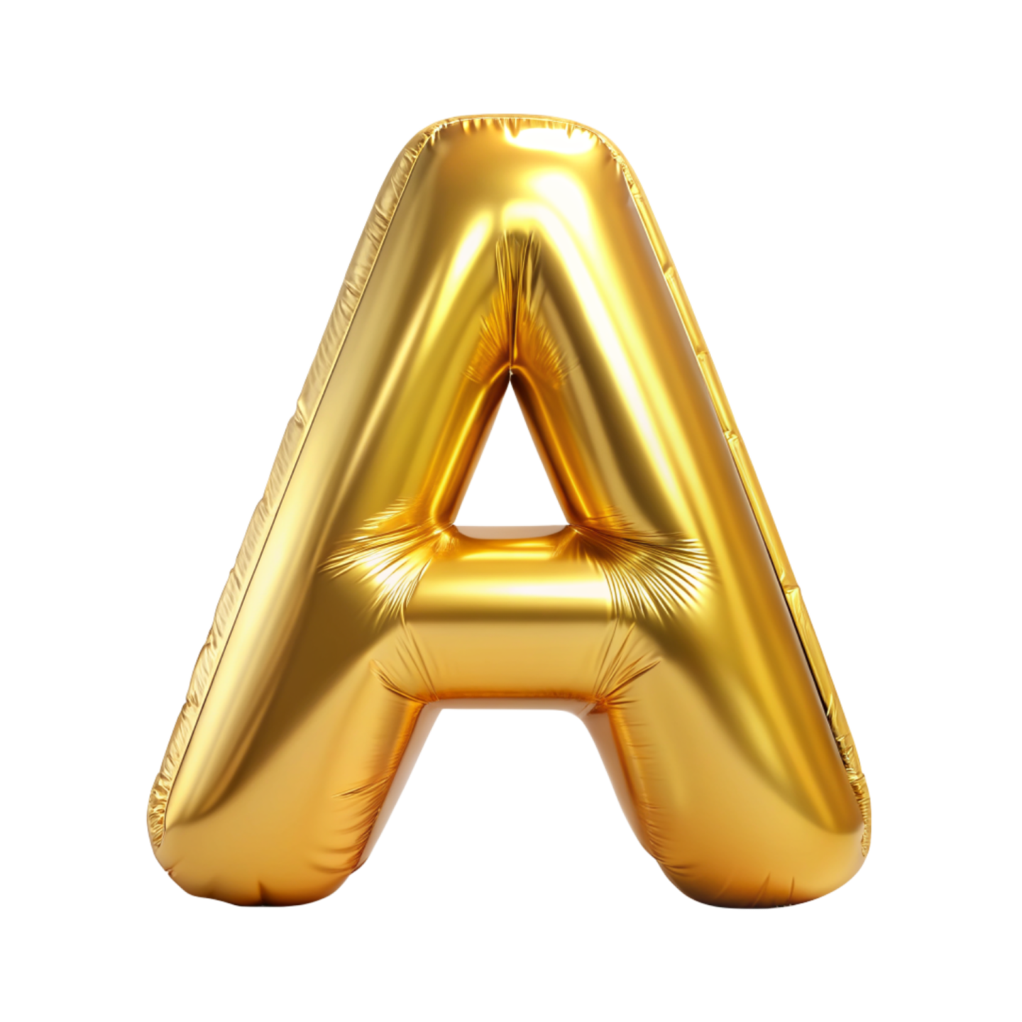 a gold foil letter balloon