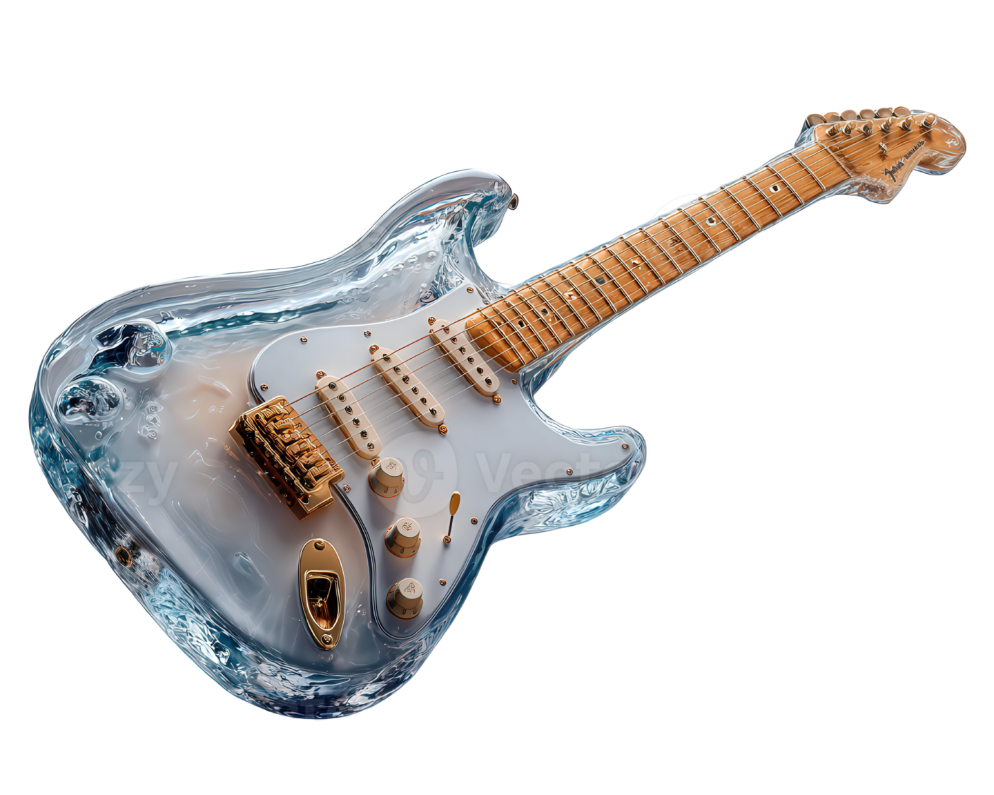 an electric guitar made out of ice