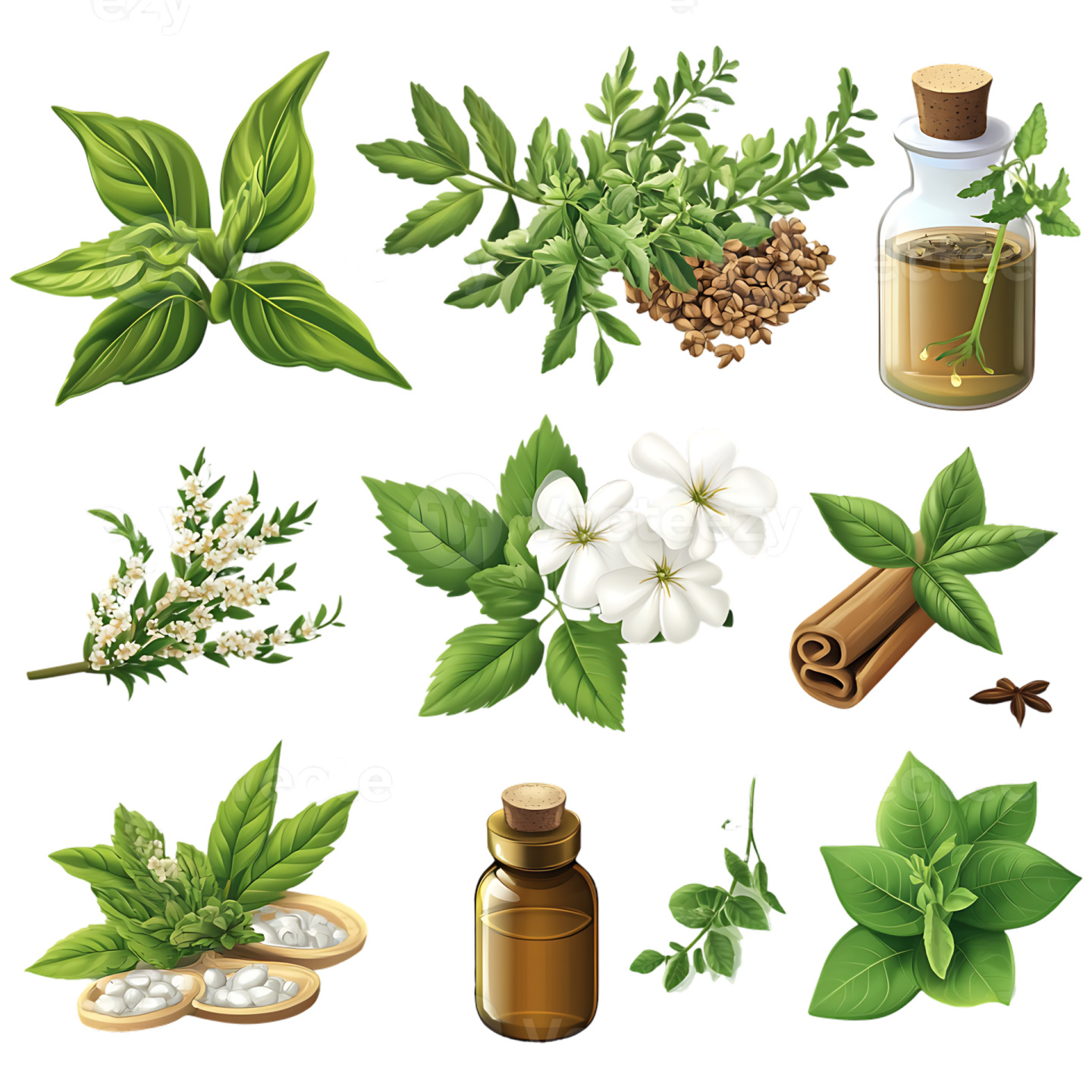 a set of herbs and spices