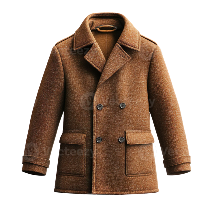 a brown coat on a white background