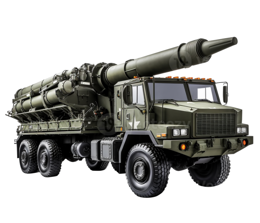 a military missile on a white background