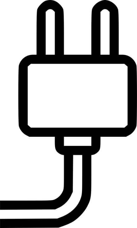 a black and white plug icon
