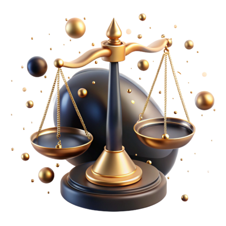 an image of a balance scale on a white background