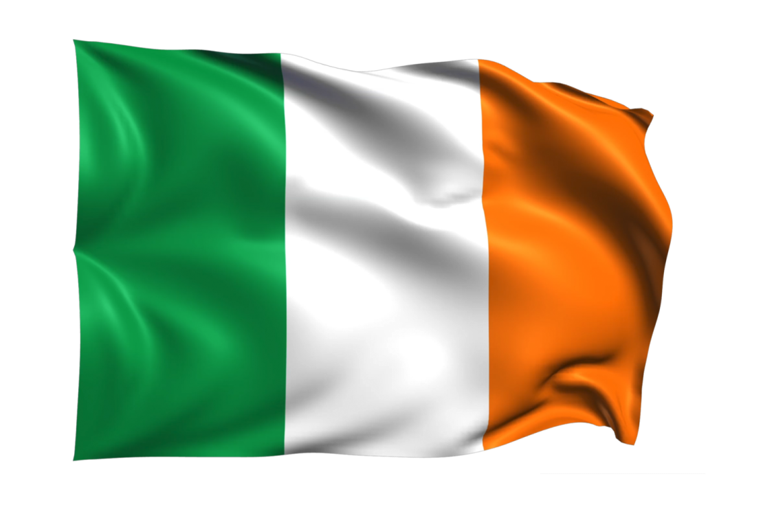 the irish flag on a white background