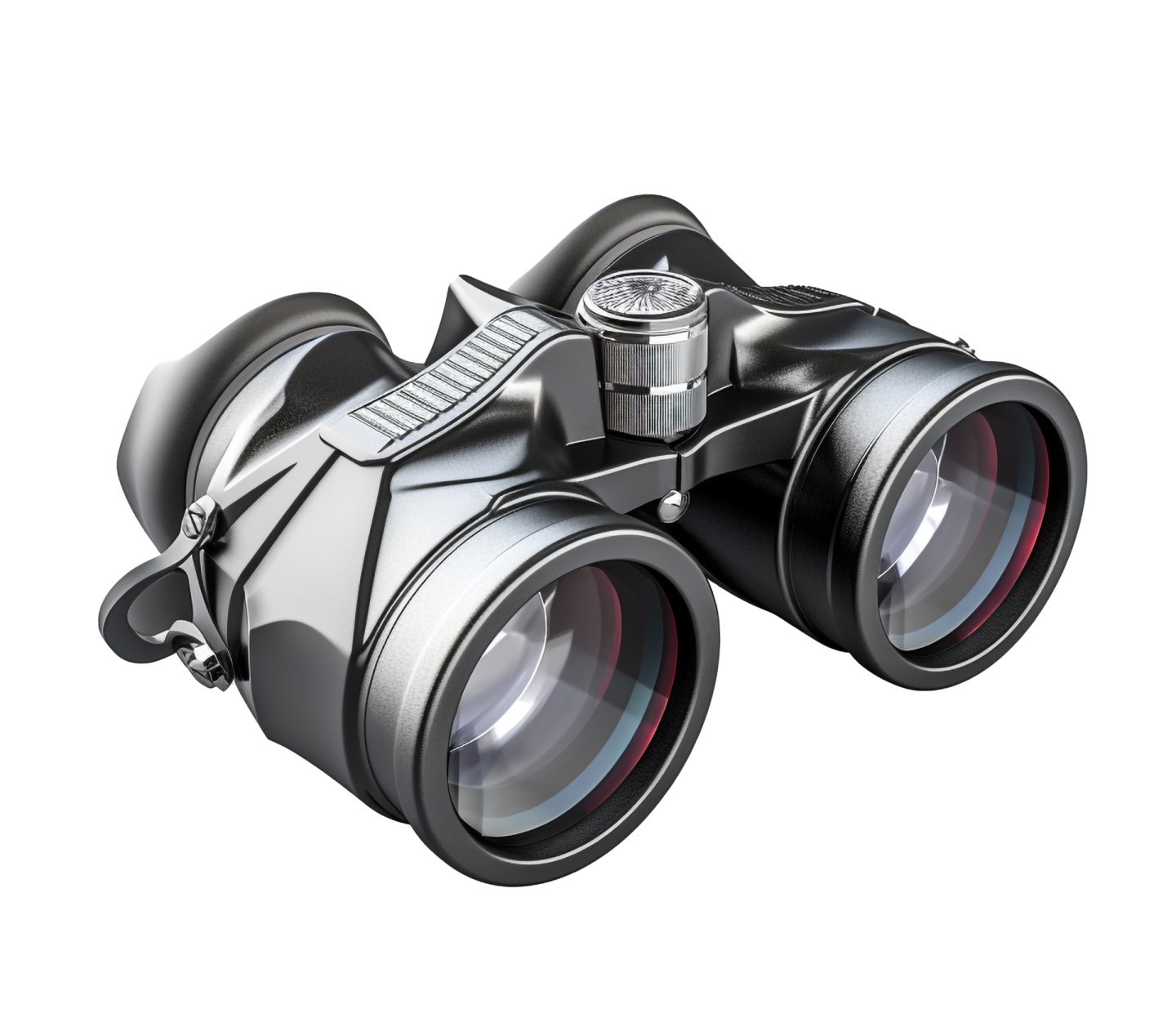 a black binoculars on a white background