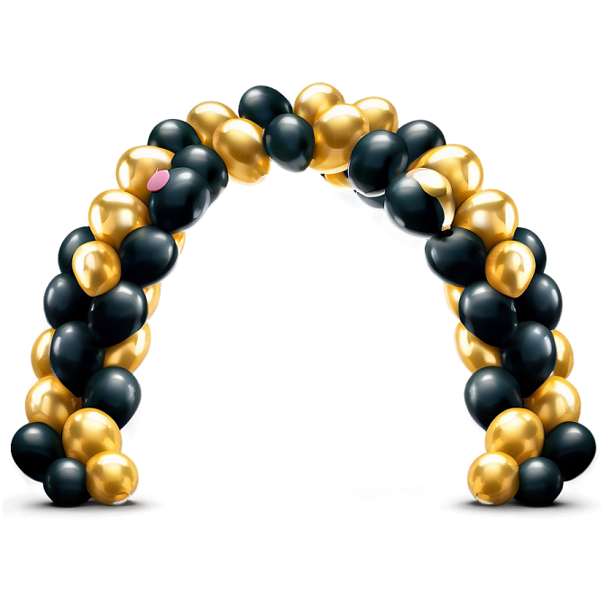 black and gold balloon arch