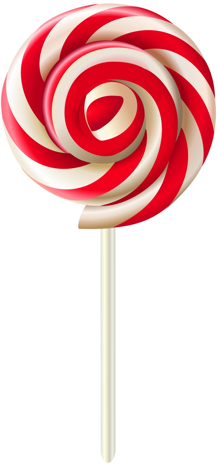 a red and white lobok on a stick
