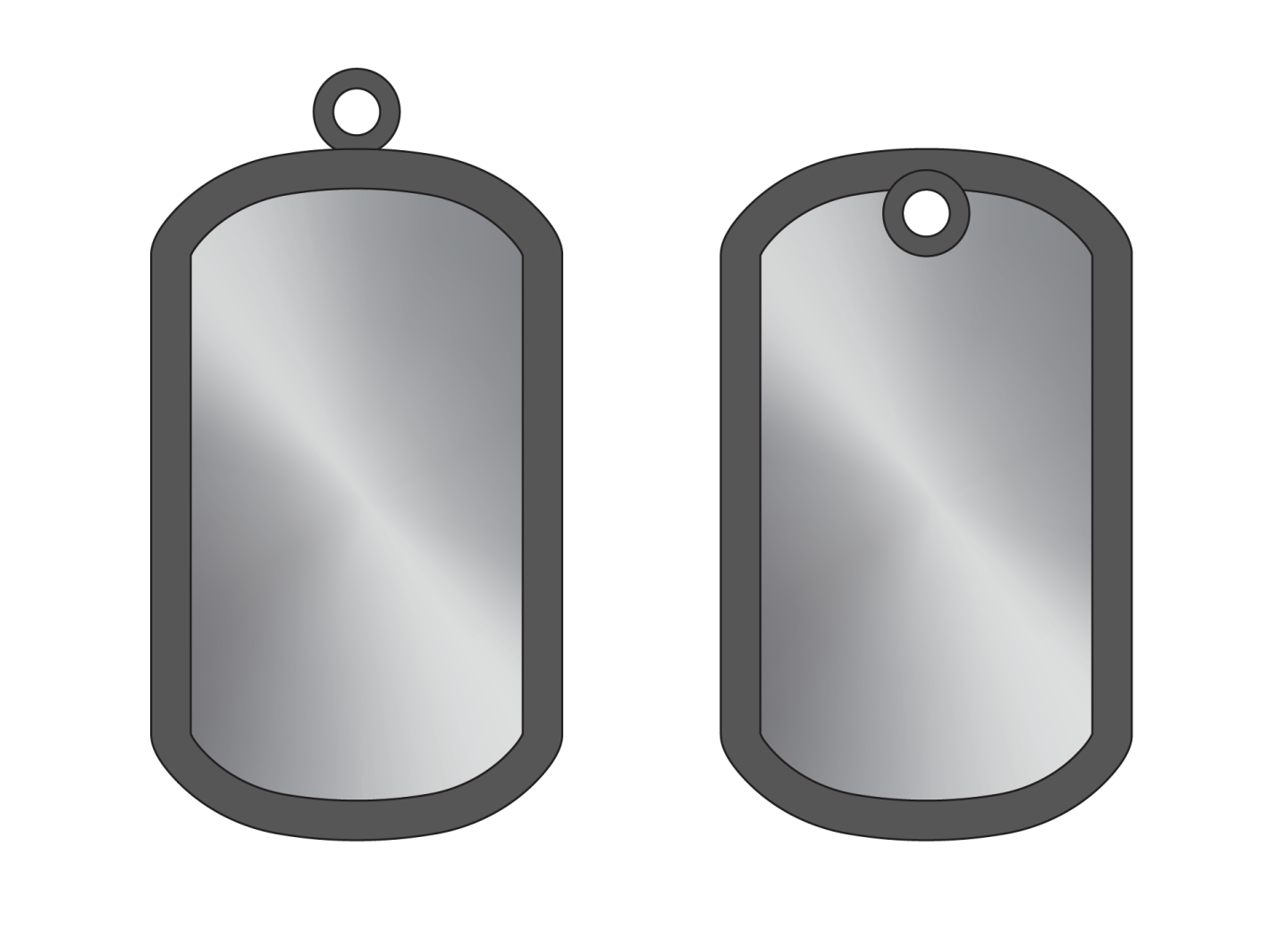a pair of dog tags on a white background