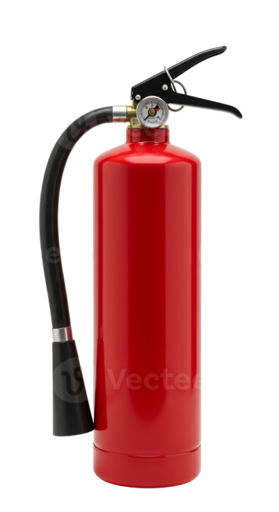 a red fire exor on a white background