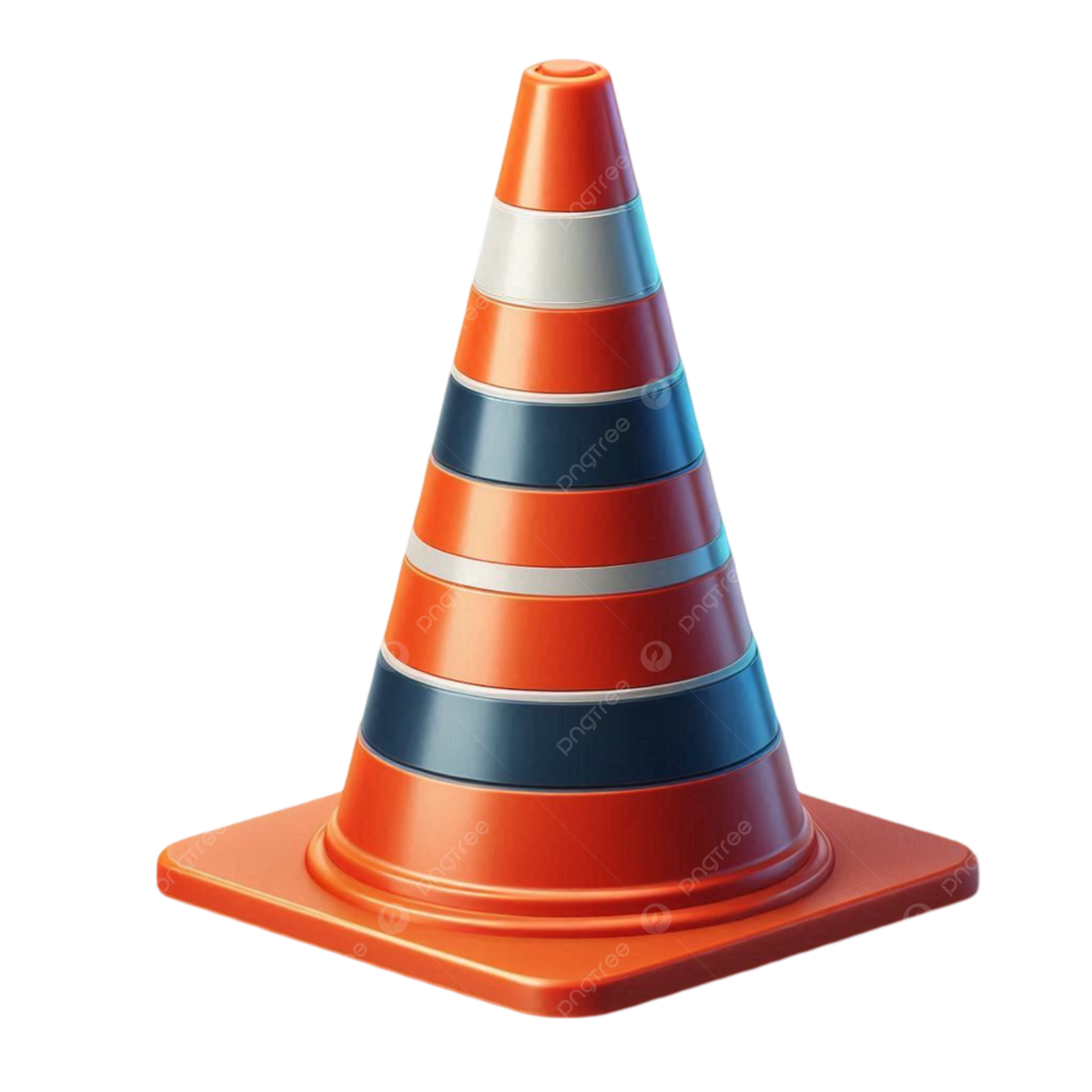 an orange traffic cone on a white background