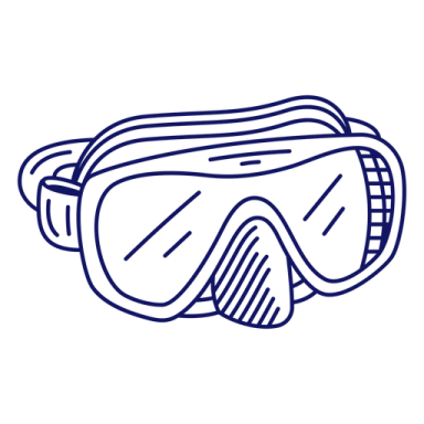 a line drawing of a mask with goggles