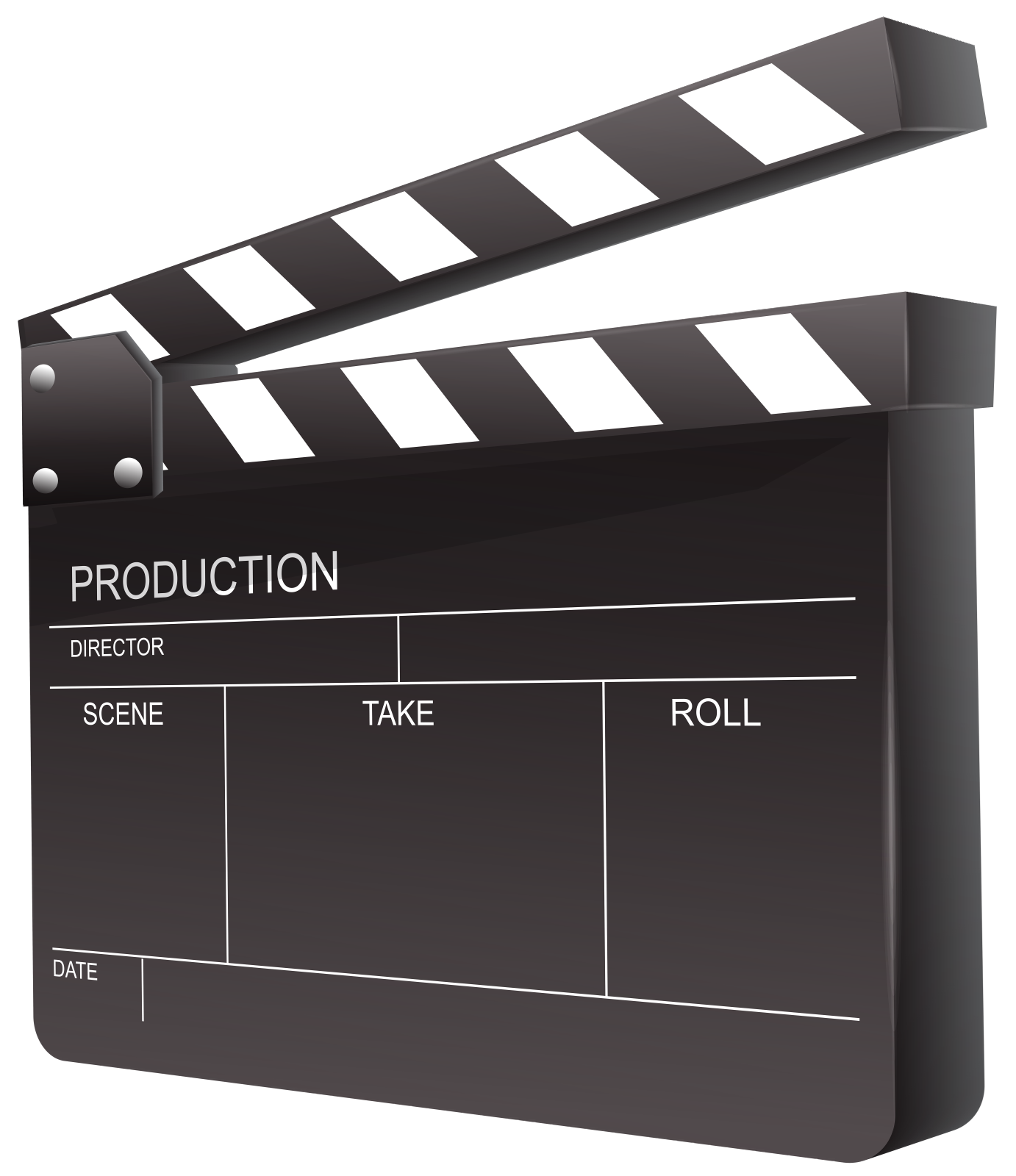 a movie clap with the word production on it