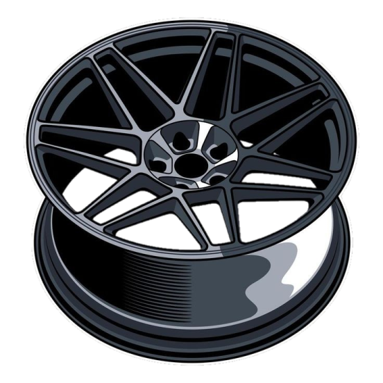 a black rim on a white background