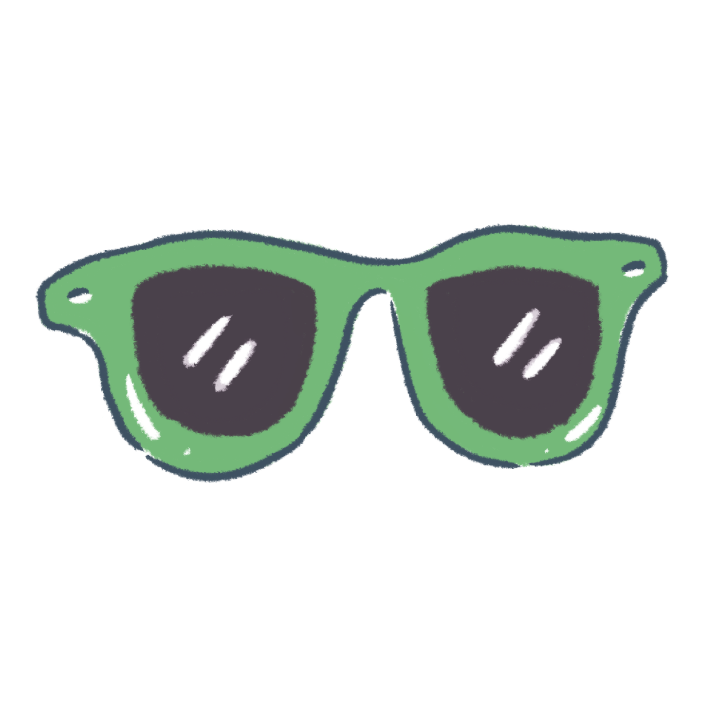 a pair of green sunglasses with black lenses