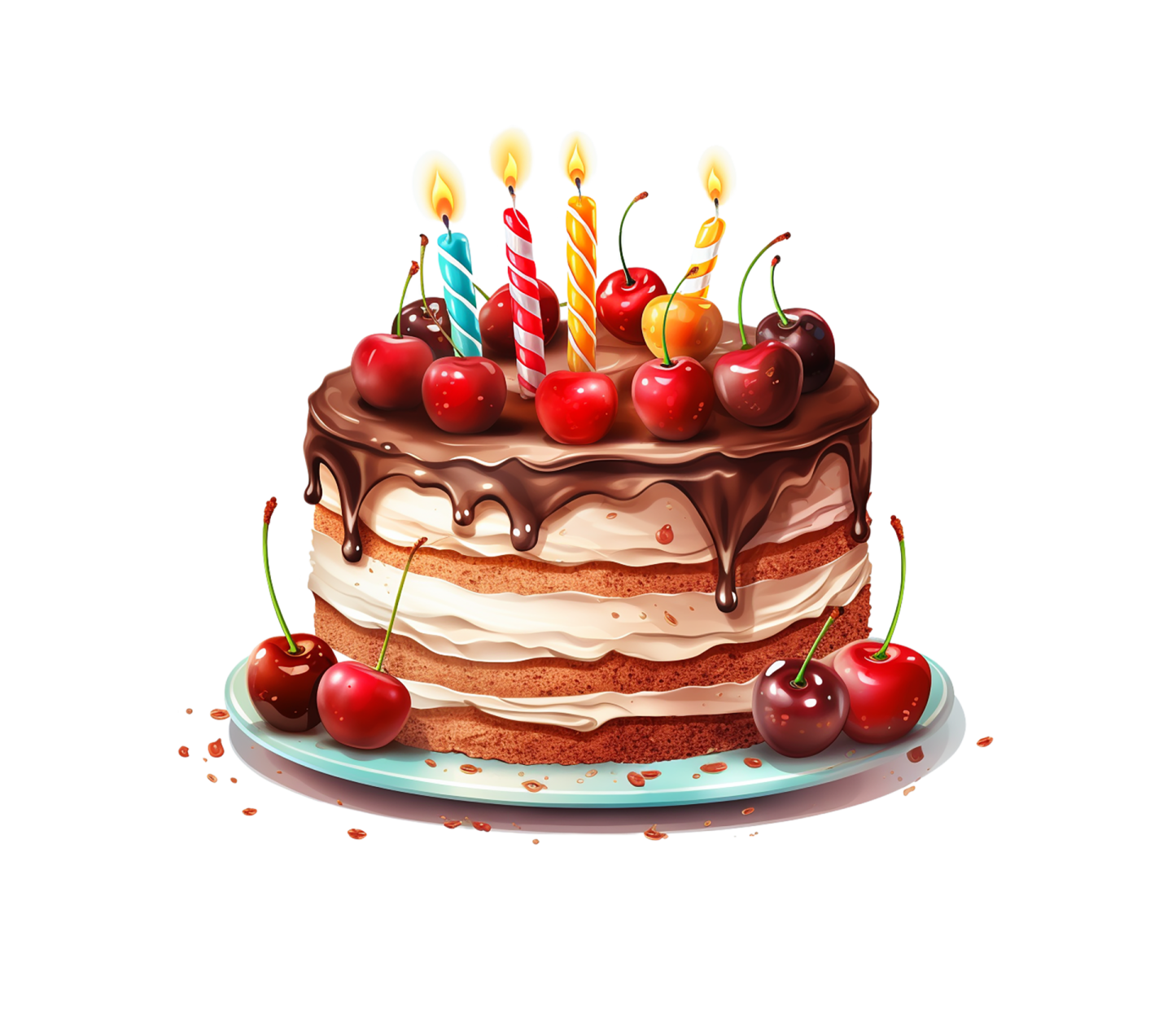 a cake with chocolate and chers on top