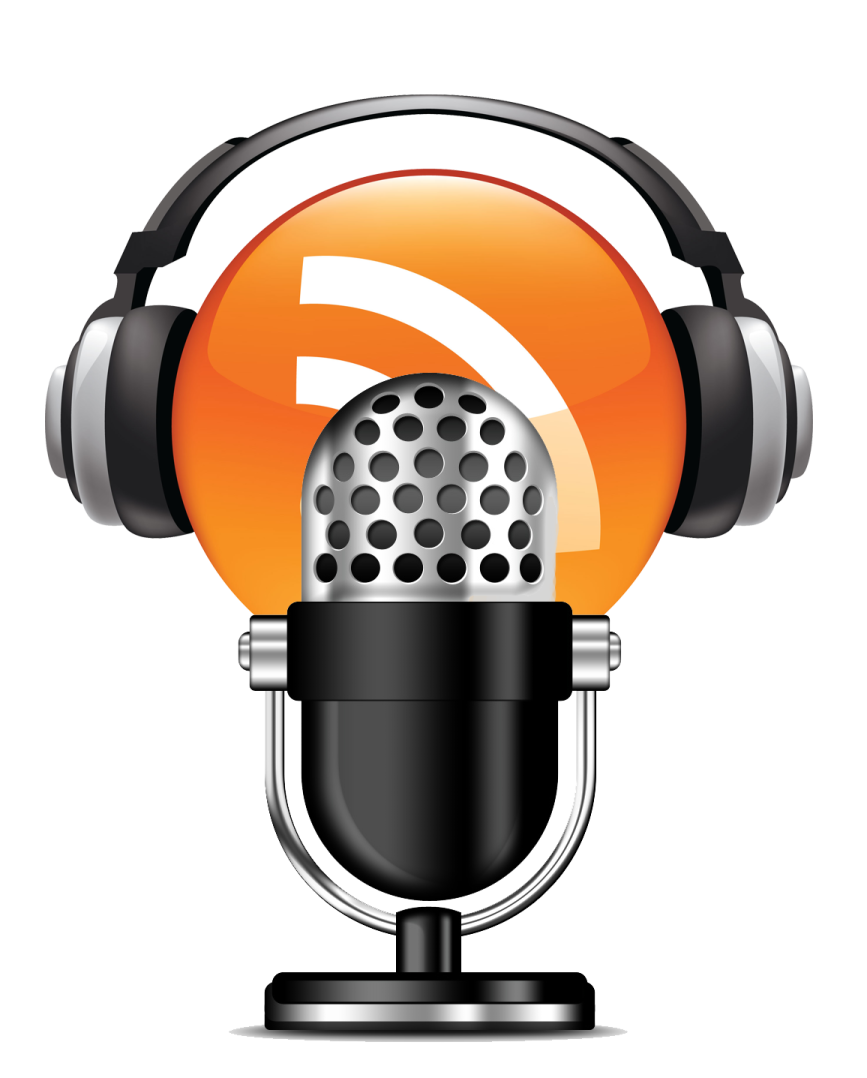 a microphone with headphones on top of it